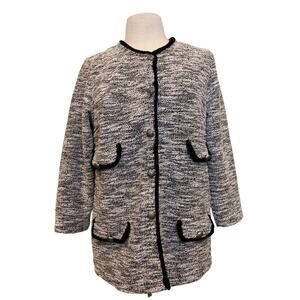 NWOT Nelly Women's Sweater Black And White Jacket Button Up Size 1 Small